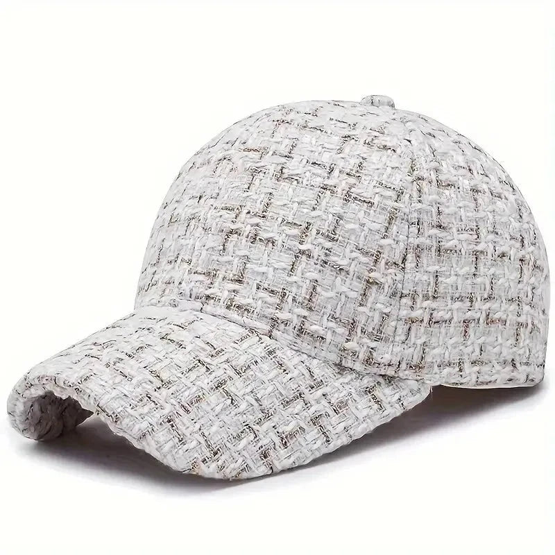 Men’s Bouclé Cap | Black and White Knitted Baseball Cap