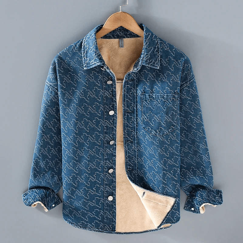 Men’s Denim Jacket with Fleece Lining | Warm Winter Denim Jacket