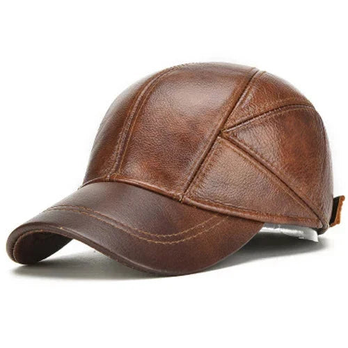 Men’s Leather Cap | Premium Brown Genuine Leather Cap