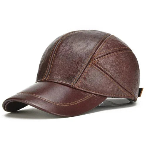 Men’s Leather Cap | Premium Brown Genuine Leather Cap