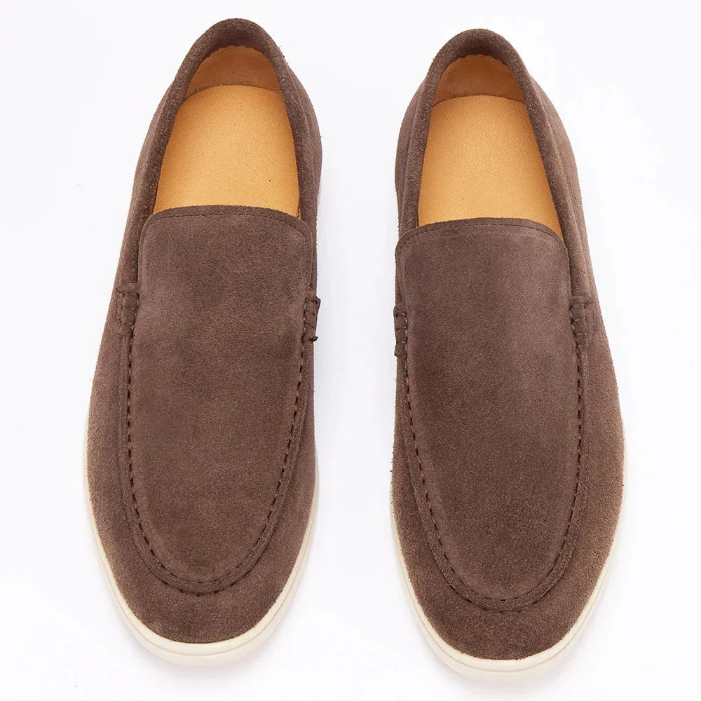 Men’s Suede Loafers | Comfortable Beige Slip-Ons