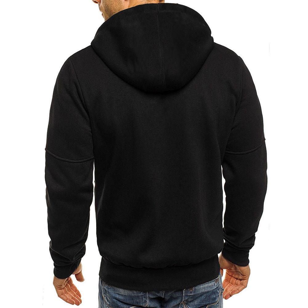 Men's Casual Cotton Blend Zipper Hooded Slim Fit Sports Jacket