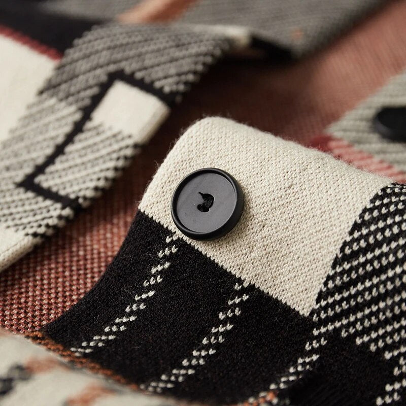 Abstract Wool Knitted Cardigan