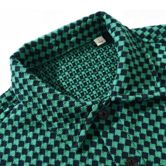 Men’s Houndstooth Jacket | Rustic Brown Shirt Jacket for Autumn