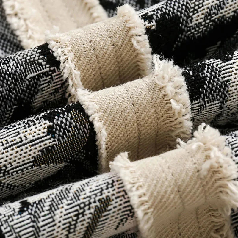 Men’s Patchwork Denim Jacket | Vintage Floral Jacket with Fringe Details