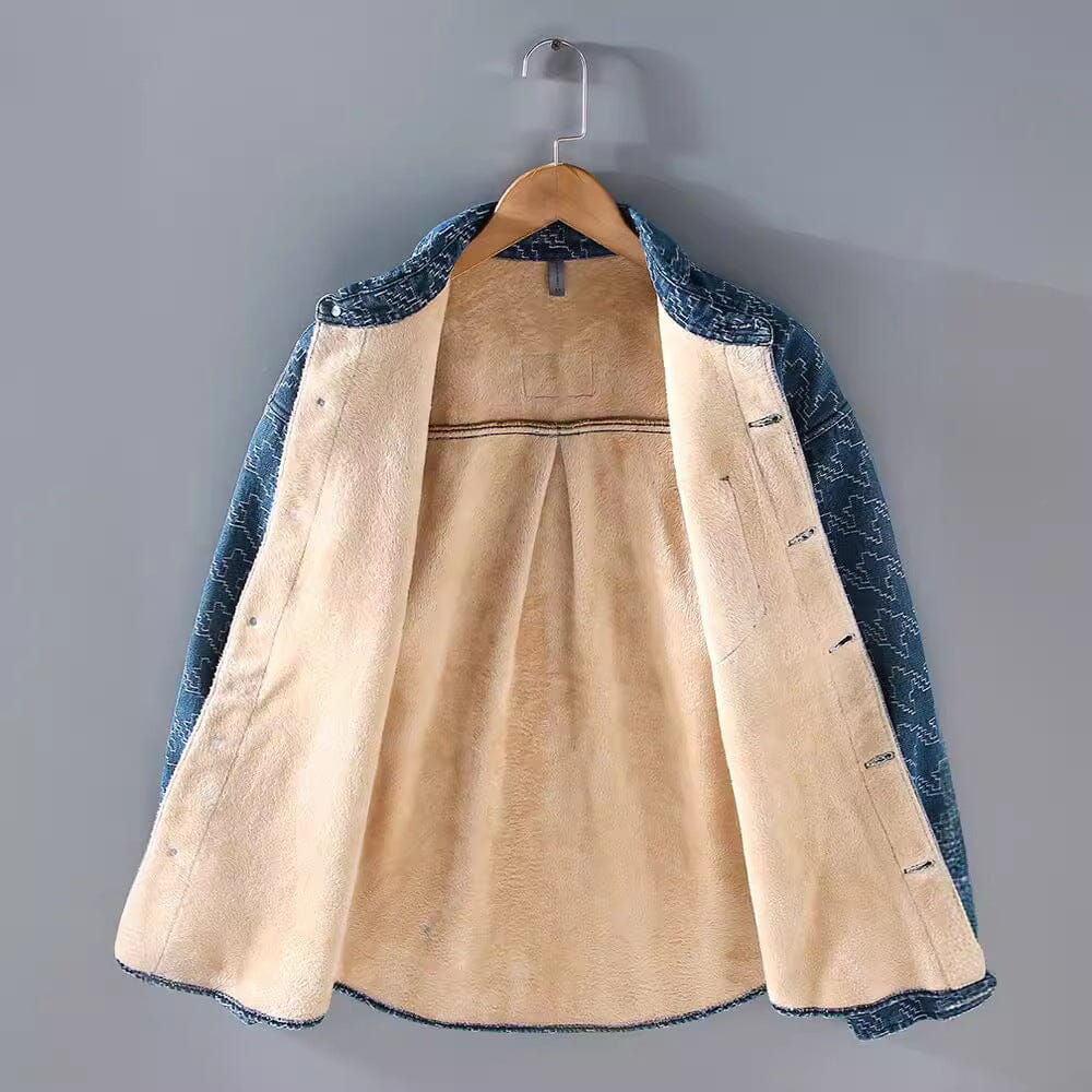 Men’s Denim Jacket with Fleece Lining | Warm Winter Denim Jacket