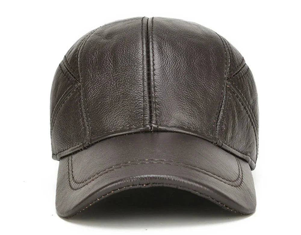 Men’s Leather Cap | Premium Brown Genuine Leather Cap