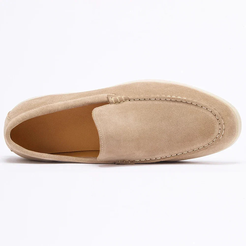 Men’s Suede Loafers | Comfortable Beige Slip-Ons