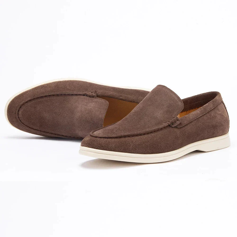 Men’s Suede Loafers | Comfortable Beige Slip-Ons
