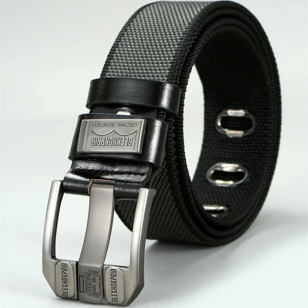 Men’s Outdoor Canvas Belt | Durable Black Nylon Belt with D-Ring