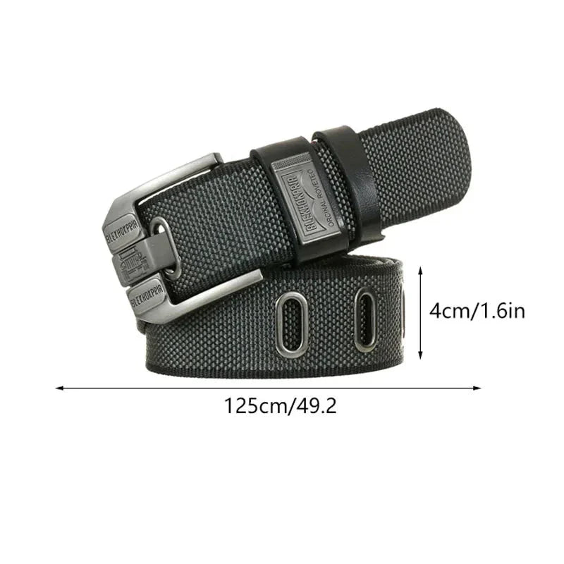 Men’s Outdoor Canvas Belt | Durable Black Nylon Belt with D-Ring
